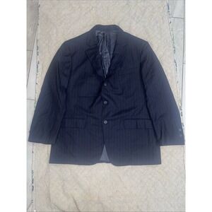Brooks Brothers Blazer Mens 100% Wool Navy/Gray Pinstripes Made In USA  44R/W38